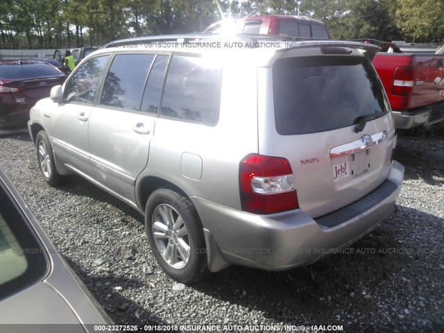 JTEDW21A360014787 - 2006 TOYOTA HIGHLANDER HYBRID SILVER photo 3