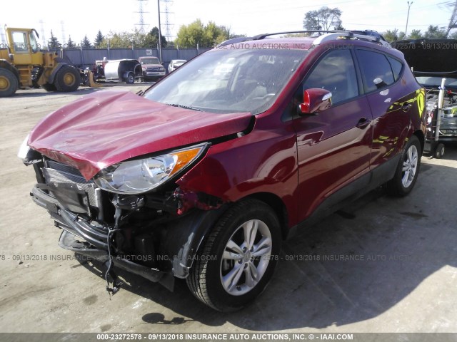 KM8JUCAC9CU453478 - 2012 HYUNDAI TUCSON GLS/LIMITED RED photo 2