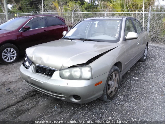 KMHDN45D01U238796 - 2001 HYUNDAI ELANTRA GLS/GT GOLD photo 2