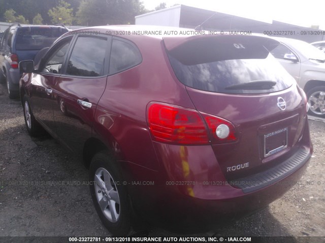 JN8AS5MT2AW021273 - 2010 NISSAN ROGUE S/SL/KROM RED photo 3