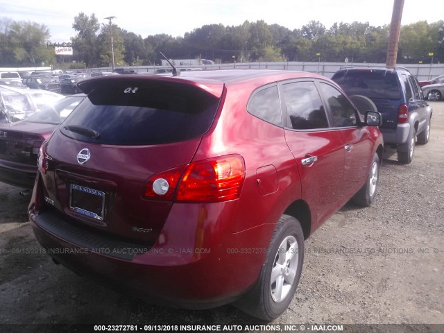 JN8AS5MT2AW021273 - 2010 NISSAN ROGUE S/SL/KROM RED photo 4