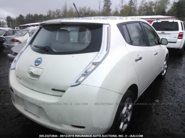 JN1AZ0CP6CT022318 - 2012 NISSAN LEAF SV/SL WHITE photo 4