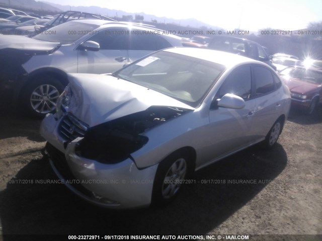 KMHDU46D29U647122 - 2009 HYUNDAI ELANTRA GLS/SE SILVER photo 2