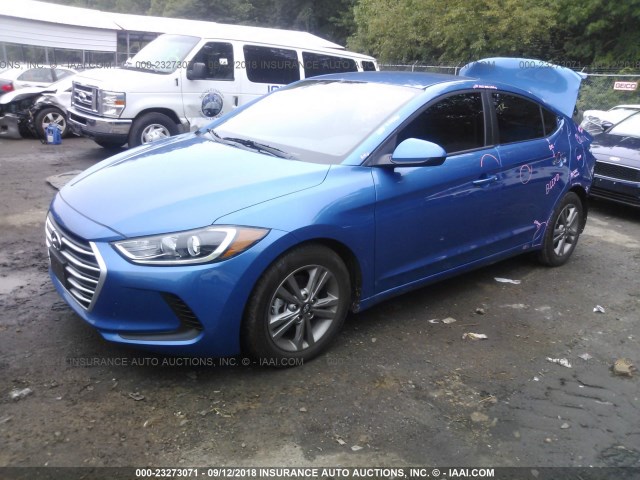 5NPD84LFXJH270598 - 2018 HYUNDAI ELANTRA SEL/VALUE/LIMITED BLUE photo 2