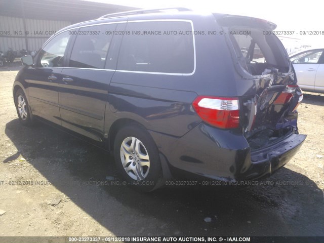 5FNRL38757B116727 - 2007 HONDA ODYSSEY EXL BLUE photo 3