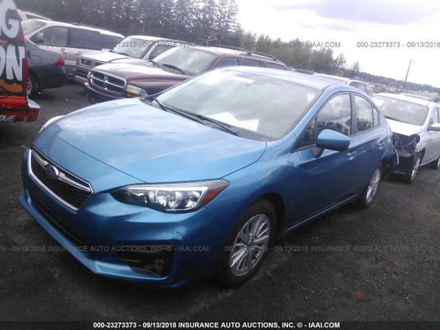 4S3GKAD66J3623765 - 2018 SUBARU IMPREZA PREMIUM PLUS BLUE photo 2