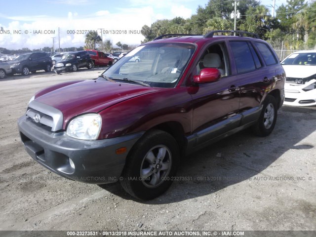 KM8SC13D95U954987 - 2005 HYUNDAI SANTA FE GLS/LX MAROON photo 2