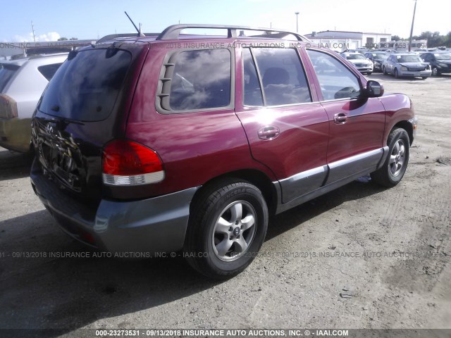 KM8SC13D95U954987 - 2005 HYUNDAI SANTA FE GLS/LX MAROON photo 4