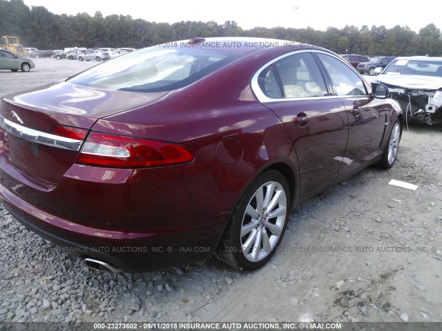 SAJWA0GBXALR58188 - 2010 JAGUAR XF PREMIUM BURGUNDY photo 4