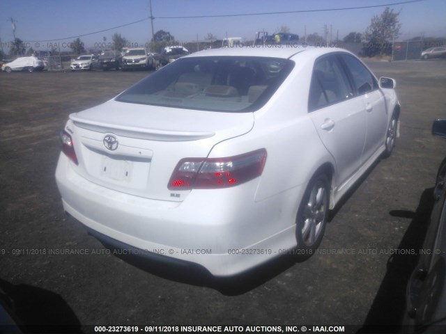 4T1BE46K68U765823 - 2008 TOYOTA CAMRY CE/LE/XLE/SE WHITE photo 4