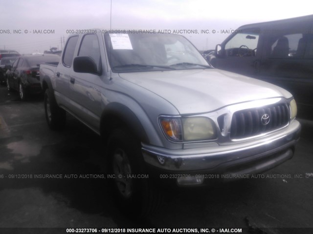 5TEGN92N72Z004014 - 2002 TOYOTA TACOMA DOUBLE CAB PRERUNNER SILVER photo 1