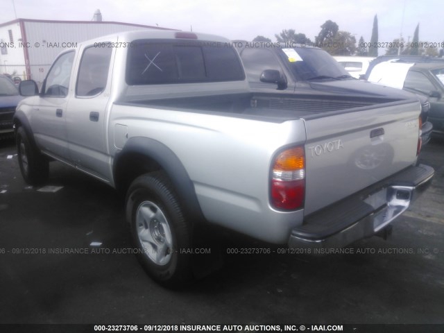 5TEGN92N72Z004014 - 2002 TOYOTA TACOMA DOUBLE CAB PRERUNNER SILVER photo 3