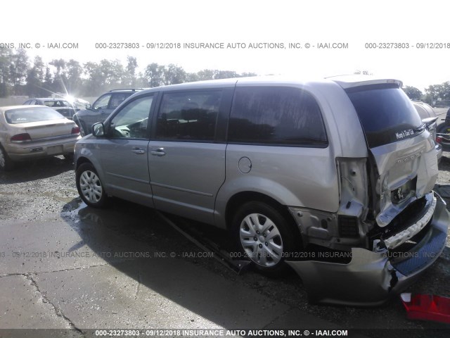 2C4RDGBG1ER366657 - 2014 DODGE GRAND CARAVAN SE SILVER photo 3