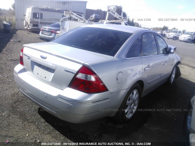 1FAHP28136G103040 - 2006 FORD FIVE HUNDRED LIMITED SILVER photo 4