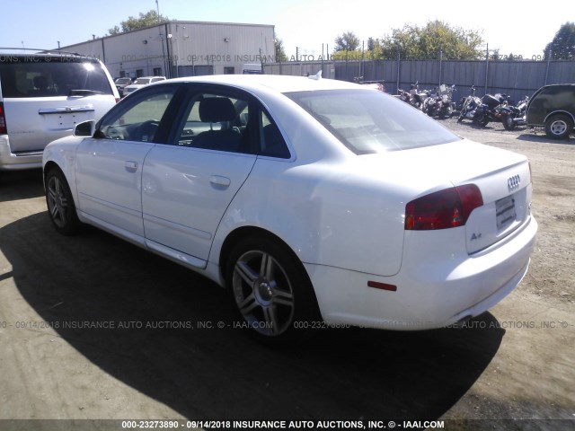 WAUDF78E08A038209 - 2008 AUDI A4 2.0T QUATTRO WHITE photo 3