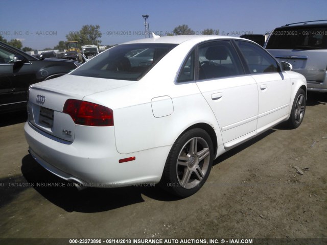 WAUDF78E08A038209 - 2008 AUDI A4 2.0T QUATTRO WHITE photo 4