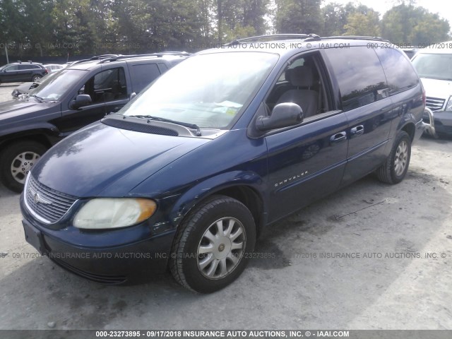 2C4GT44L61R339936 - 2001 CHRYSLER TOWN & COUNTRY LX BLUE photo 2