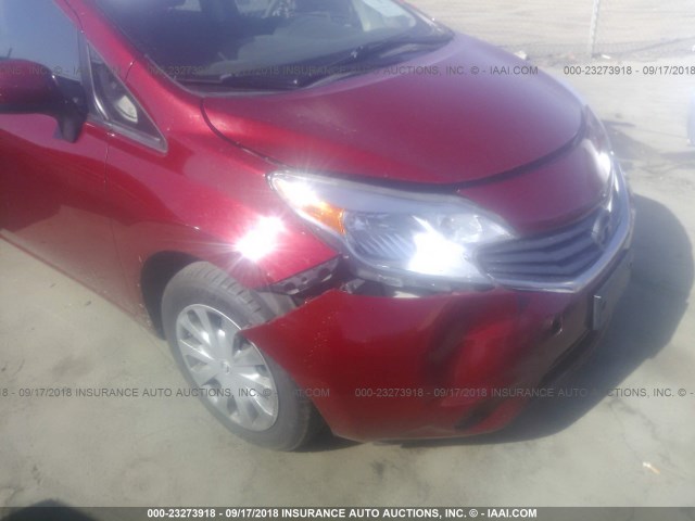 3N1CE2CP0EL410166 - 2014 NISSAN VERSA NOTE S/S PLUS/SV/SL RED photo 6