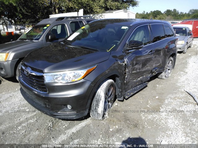 5TDKKRFH2ES012241 - 2014 TOYOTA HIGHLANDER XLE Champagne photo 2