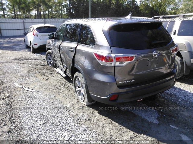 5TDKKRFH2ES012241 - 2014 TOYOTA HIGHLANDER XLE შამპანური ფოტო 3