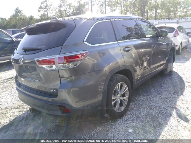 5TDKKRFH2ES012241 - 2014 TOYOTA HIGHLANDER XLE შამპანური ფოტო 4