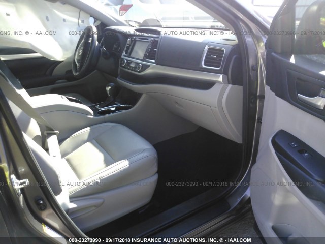 5TDKKRFH2ES012241 - 2014 TOYOTA HIGHLANDER XLE შამპანური ფოტო 5