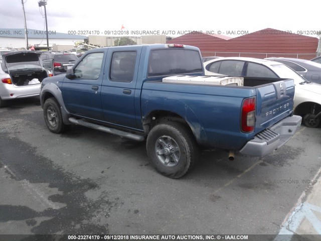 1N6ED27T93C407742 - 2003 NISSAN FRONTIER CREW CAB XE/CREW CAB SE BLUE photo 3