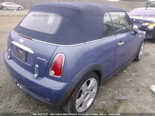 WMWRH33507TL94145 - 2007 MINI COOPER S BLUE photo 4