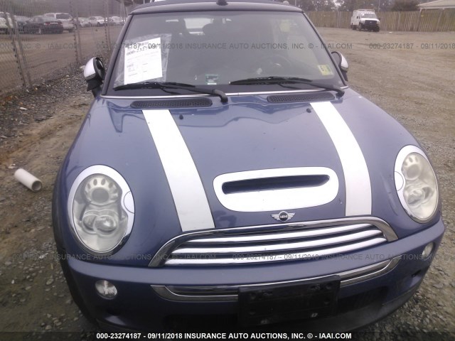 WMWRH33507TL94145 - 2007 MINI COOPER S BLUE photo 6