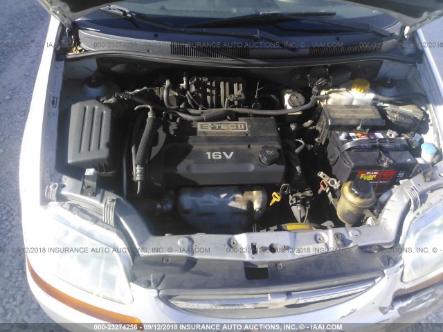 KL1TD56696B554376 - 2006 CHEVROLET AVEO LS SILVER photo 10
