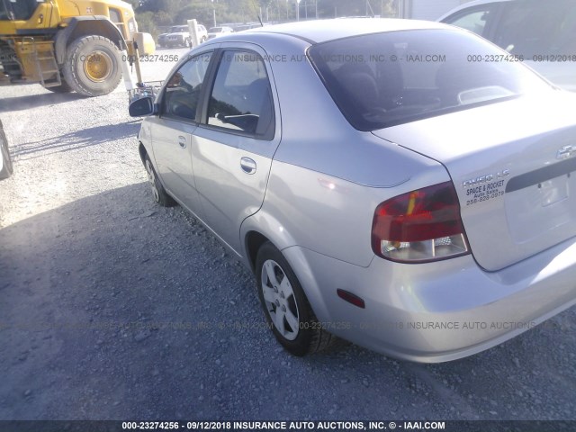 KL1TD56696B554376 - 2006 CHEVROLET AVEO LS SILVER photo 3