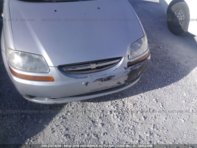 KL1TD56696B554376 - 2006 CHEVROLET AVEO LS SILVER photo 6