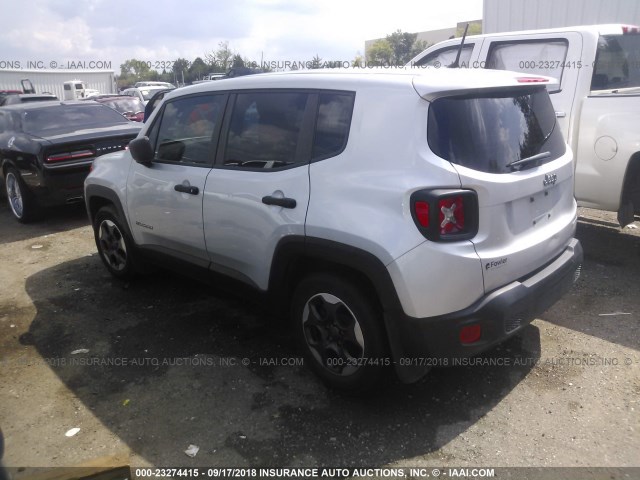 ZACCJAAT0FPB33577 - 2015 JEEP RENEGADE SPORT Արծաթագույն լուսանկար 3