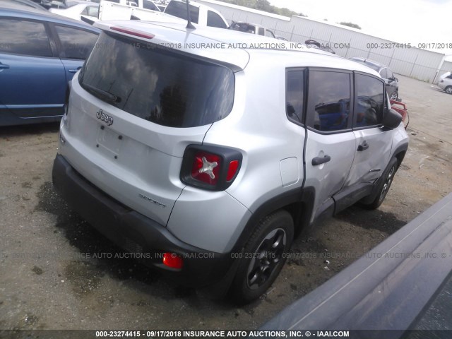 ZACCJAAT0FPB33577 - 2015 JEEP RENEGADE SPORT Արծաթագույն լուսանկար 4