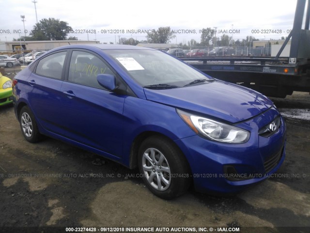 KMHCT4AEXEU659446 - 2014 HYUNDAI ACCENT GLS/GS BLUE photo 1