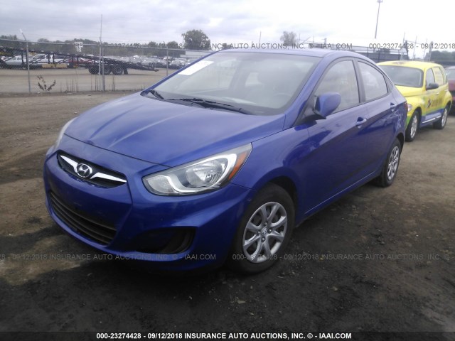 KMHCT4AEXEU659446 - 2014 HYUNDAI ACCENT GLS/GS BLUE photo 2