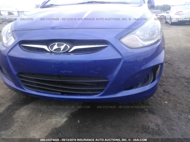 KMHCT4AEXEU659446 - 2014 HYUNDAI ACCENT GLS/GS BLUE photo 6