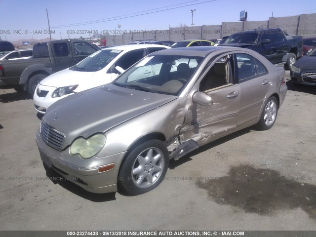 WDBRF61J42E003701 - 2002 MERCEDES-BENZ C 240 TAN photo 2