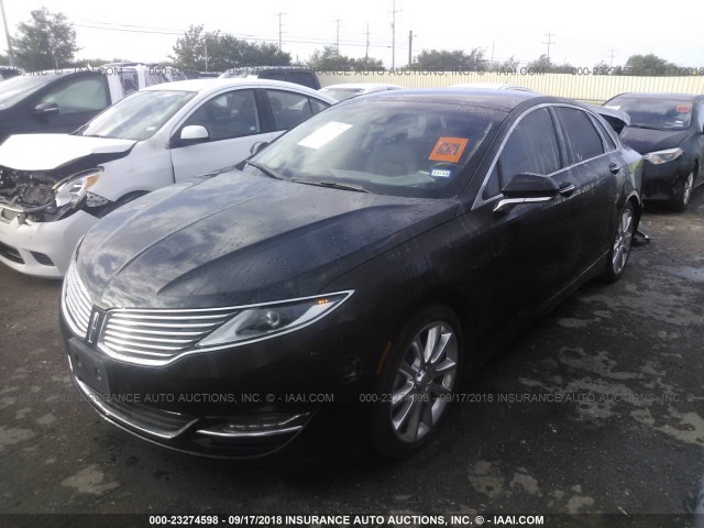 3LN6L2LU8GR603151 - 2016 LINCOLN MKZ HYBRID BLACK photo 2