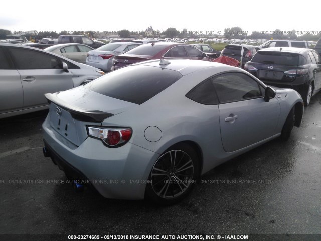 JF1ZNAA1XD1733569 - 2013 TOYOTA SCION FR-S SILVER photo 4