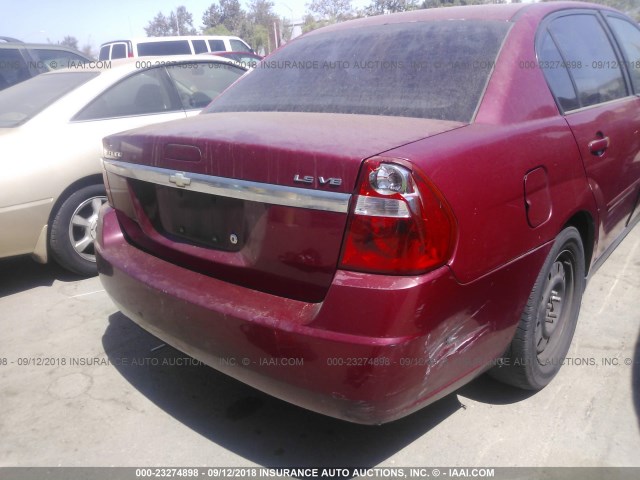 1G1ZT52815F201143 - 2005 CHEVROLET MALIBU LS წითელი ფოტო 6