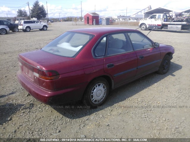 4S3BD4358V7205009 - 1997 SUBARU LEGACY L RED photo 4