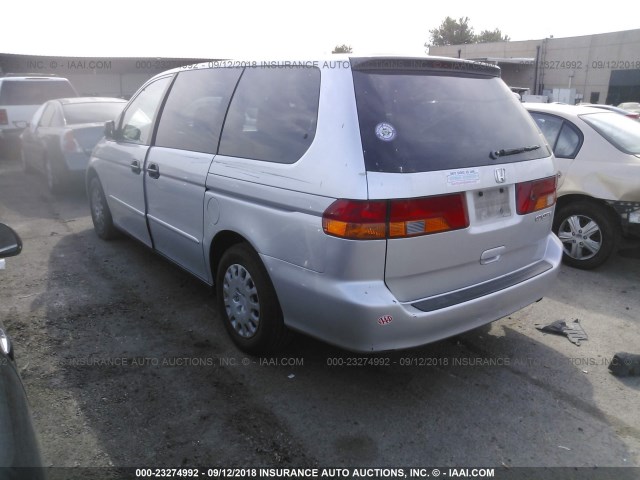 2HKRL18542H567046 - 2002 HONDA ODYSSEY LX SILVER photo 3