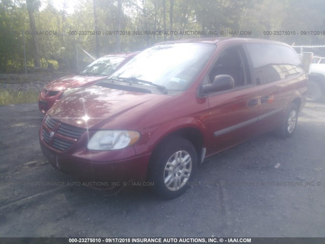 1D4GP24R07B103936 - 2007 DODGE GRAND CARAVAN SE BURGUNDY photo 2