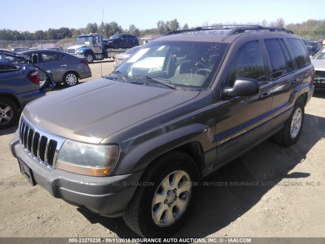 1J4GW48S91C585469 - 2001 JEEP GRAND CHEROKEE LAREDO BROWN photo 2