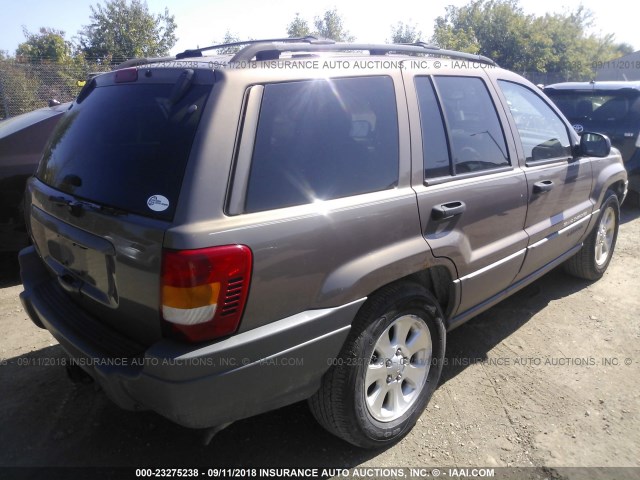 1J4GW48S91C585469 - 2001 JEEP GRAND CHEROKEE LAREDO BROWN photo 4