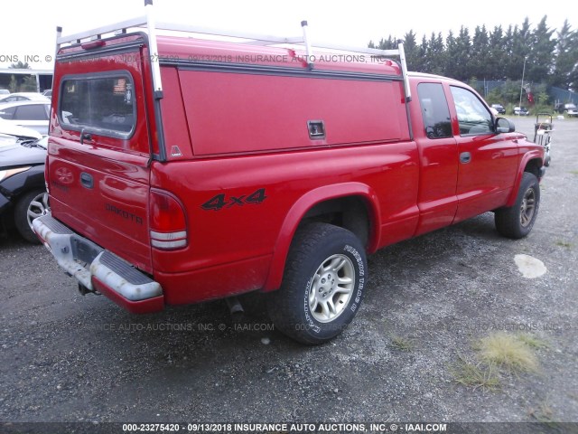 1D7HG32X43S210321 - 2003 DODGE DAKOTA SPORT RED photo 4