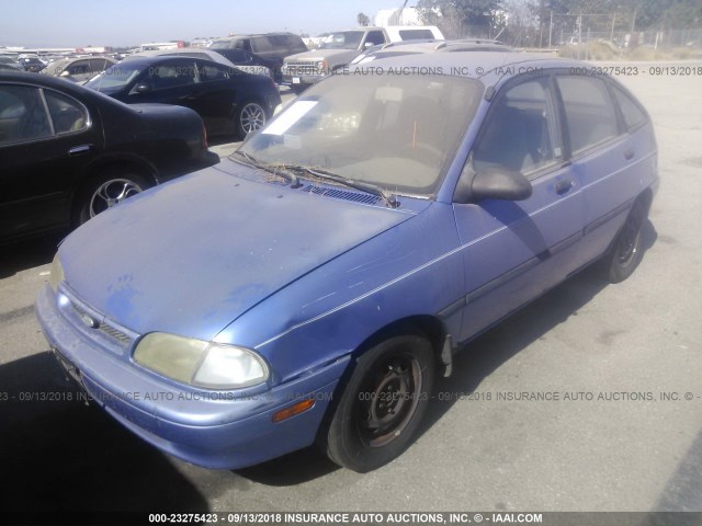 KNJLT06H3S6108904 - 1995 FORD ASPIRE BLUE photo 2