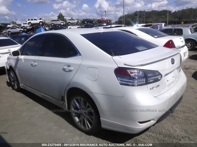 JTHBB1BA8A2026624 - 2010 LEXUS HS 250H WHITE photo 3