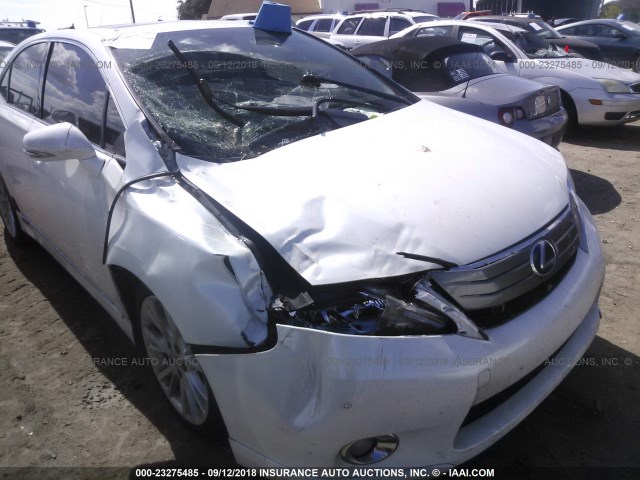 JTHBB1BA8A2026624 - 2010 LEXUS HS 250H WHITE photo 6